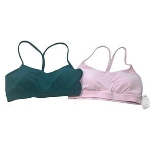 Lululemon Sports Bra Flow Y Bundle Yoga, Size 10, Activewear Pilates NWT Pink